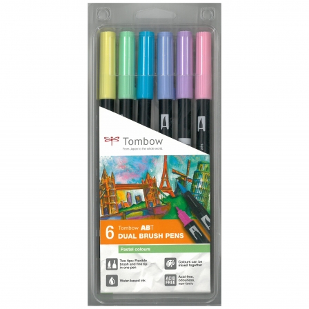 Rotuladores Tombow 6 colores pastel